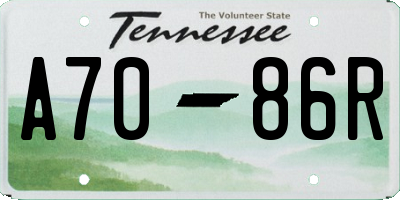 TN license plate A7086R