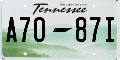 TN license plate A7087I