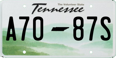 TN license plate A7087S