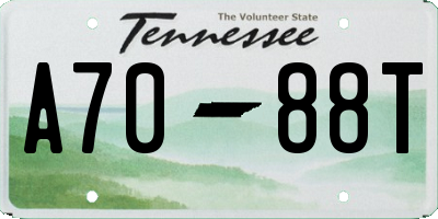TN license plate A7088T