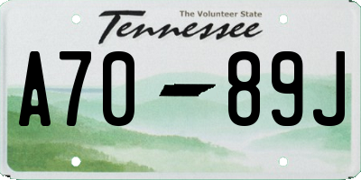 TN license plate A7089J