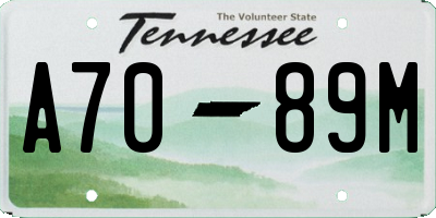 TN license plate A7089M