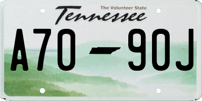 TN license plate A7090J