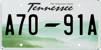 TN license plate A7091A