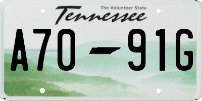 TN license plate A7091G