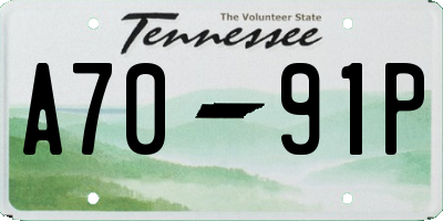 TN license plate A7091P