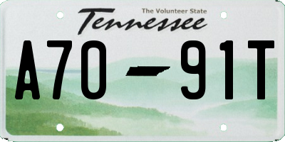 TN license plate A7091T