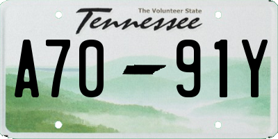 TN license plate A7091Y