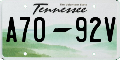 TN license plate A7092V