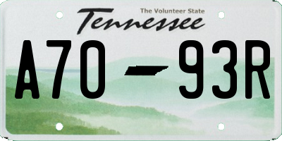 TN license plate A7093R