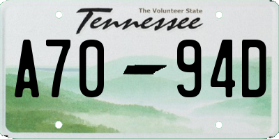 TN license plate A7094D