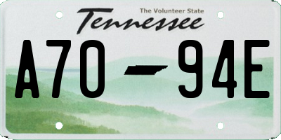 TN license plate A7094E
