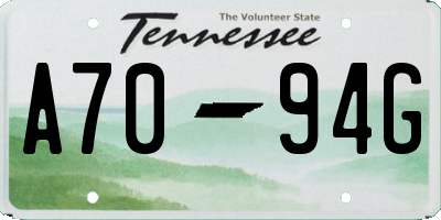 TN license plate A7094G