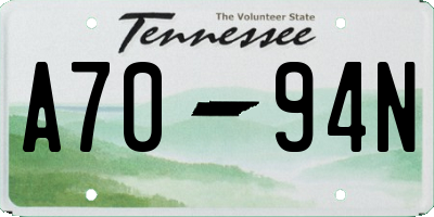 TN license plate A7094N