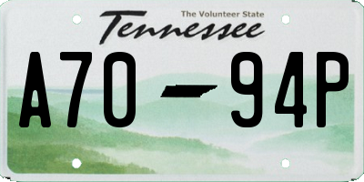 TN license plate A7094P