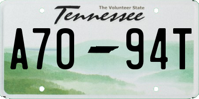 TN license plate A7094T