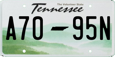 TN license plate A7095N