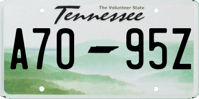 TN license plate A7095Z