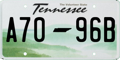 TN license plate A7096B