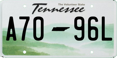 TN license plate A7096L