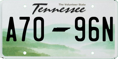 TN license plate A7096N