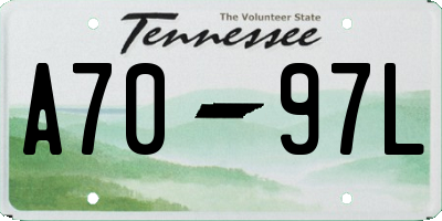 TN license plate A7097L