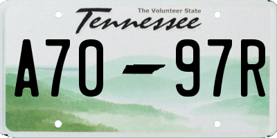 TN license plate A7097R