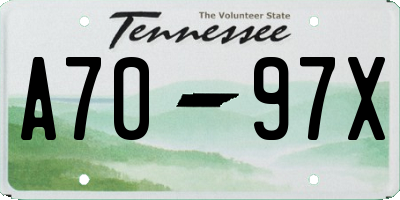 TN license plate A7097X