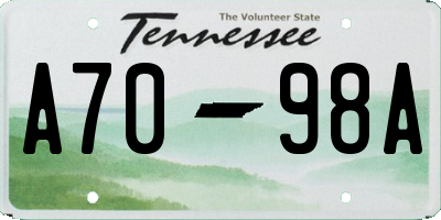 TN license plate A7098A