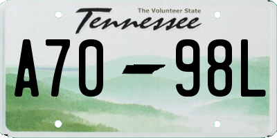 TN license plate A7098L