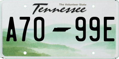 TN license plate A7099E