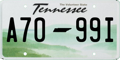 TN license plate A7099I