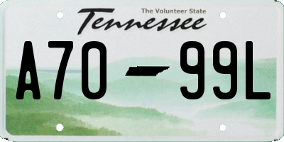 TN license plate A7099L