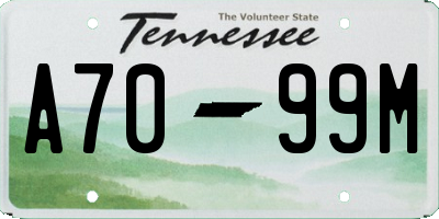TN license plate A7099M
