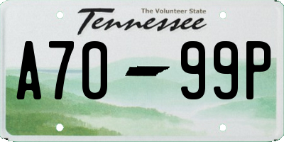 TN license plate A7099P