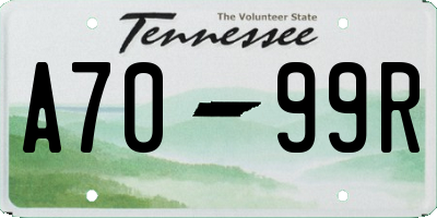 TN license plate A7099R