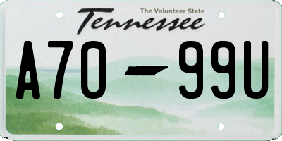 TN license plate A7099U