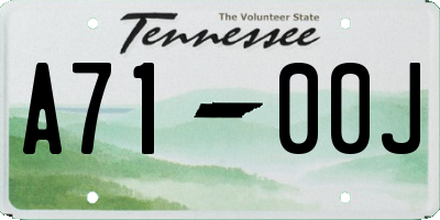 TN license plate A7100J