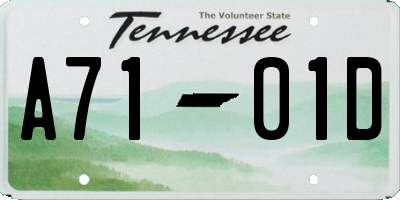 TN license plate A7101D