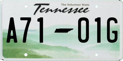 TN license plate A7101G