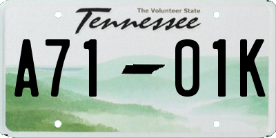 TN license plate A7101K