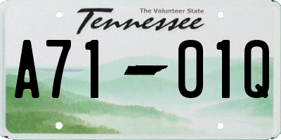 TN license plate A7101Q
