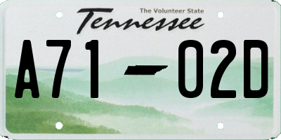 TN license plate A7102D