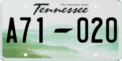 TN license plate A7102O