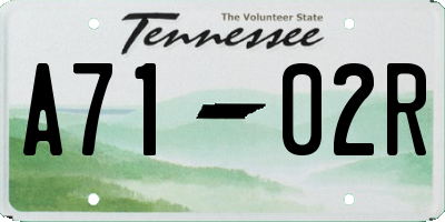 TN license plate A7102R