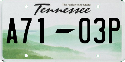 TN license plate A7103P