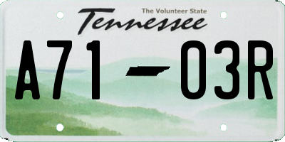 TN license plate A7103R