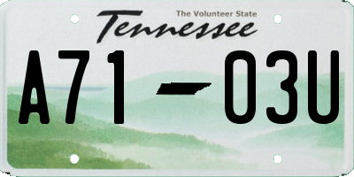 TN license plate A7103U