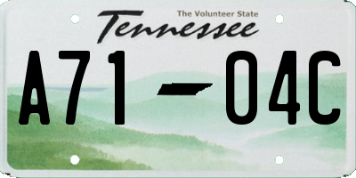 TN license plate A7104C