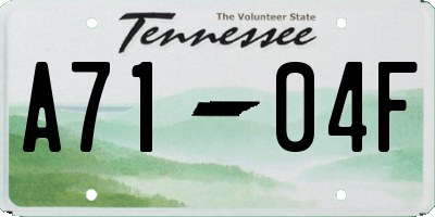 TN license plate A7104F